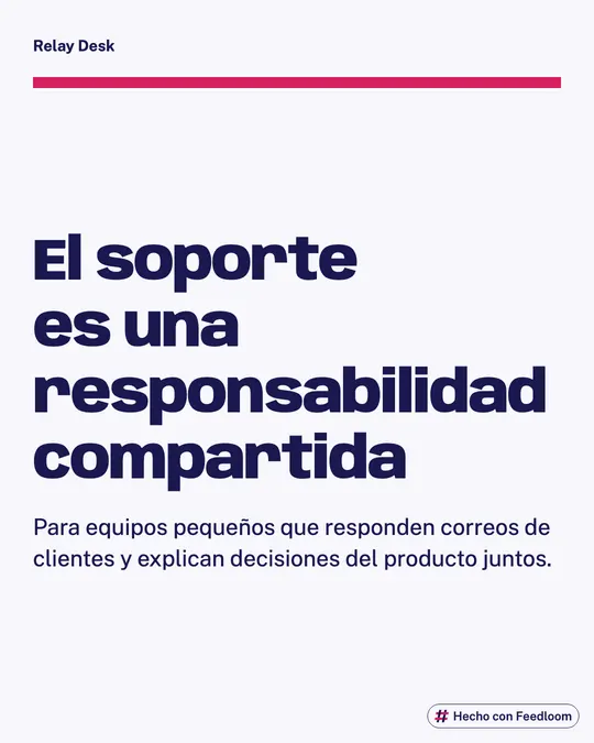 Publicación de texto sobre fundadores y equipos pequeños que comparten respuestas y explicaciones del producto.