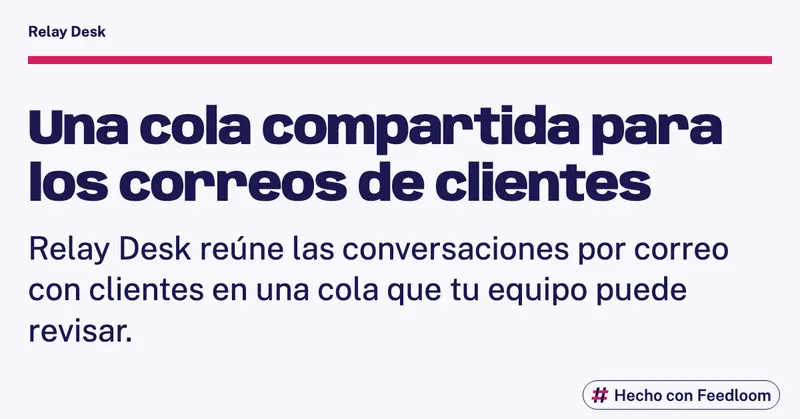 Publicación de texto que presenta Relay Desk y su cola compartida para las conversaciones con clientes.