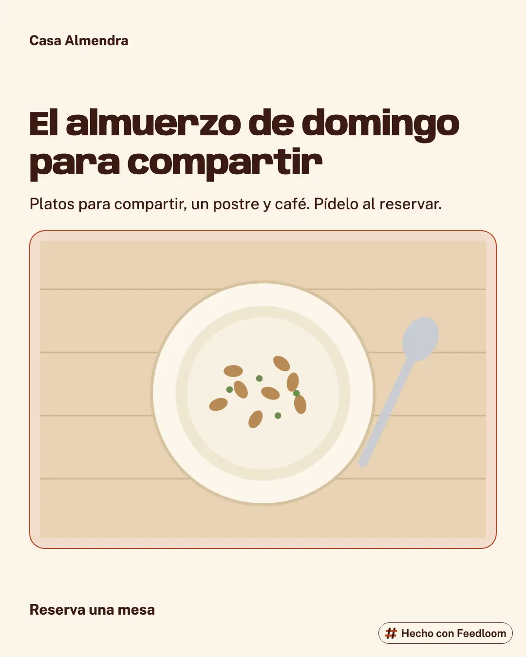 Casa Almendra (marca de ejemplo): publicación de producto, Instagram 4:5, lista para publicar