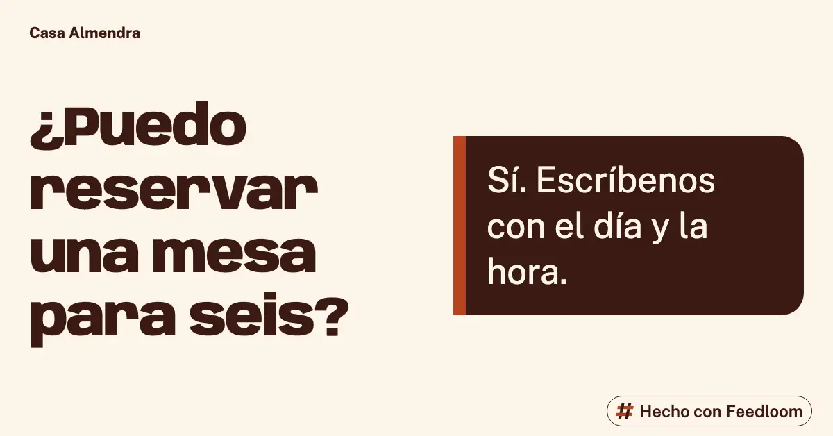 Casa Almendra (marca de ejemplo): publicación de pregunta, LinkedIn horizontal, lista para publicar