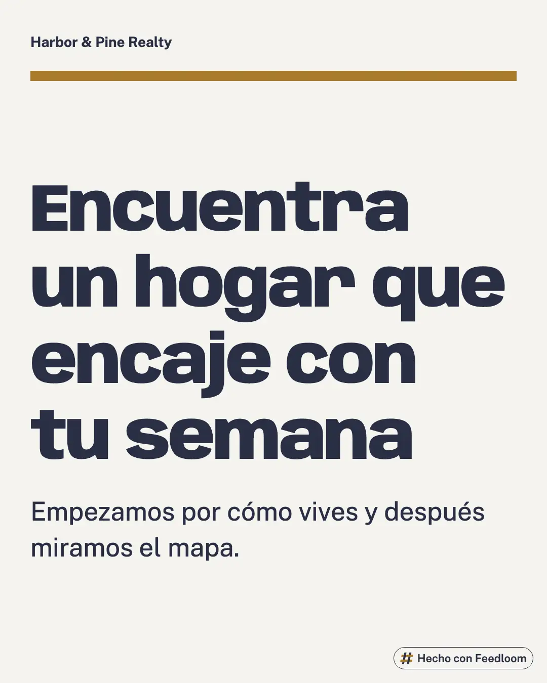 Harbor & Pine Realty (marca de ejemplo): publicación de titular, Instagram 4:5, lista para publicar
