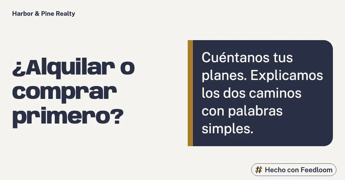 Harbor & Pine Realty (marca de ejemplo): publicación de pregunta, LinkedIn horizontal, lista para publicar