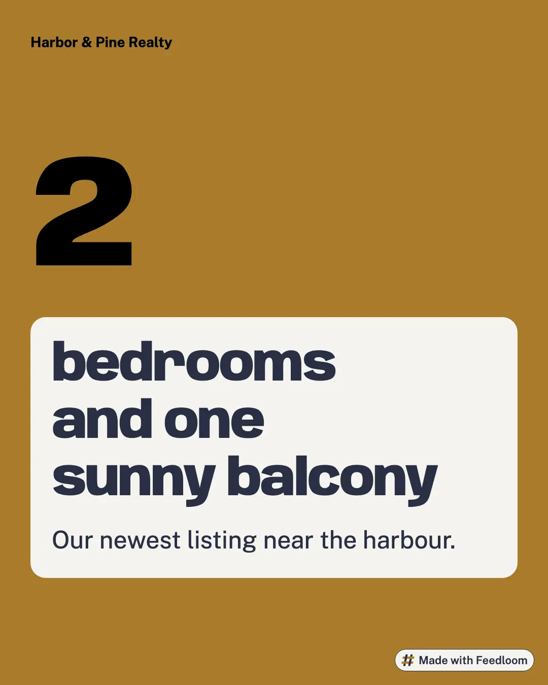 Harbor & Pine Realty (sample brand): number post, Instagram 4:5, ready to publish