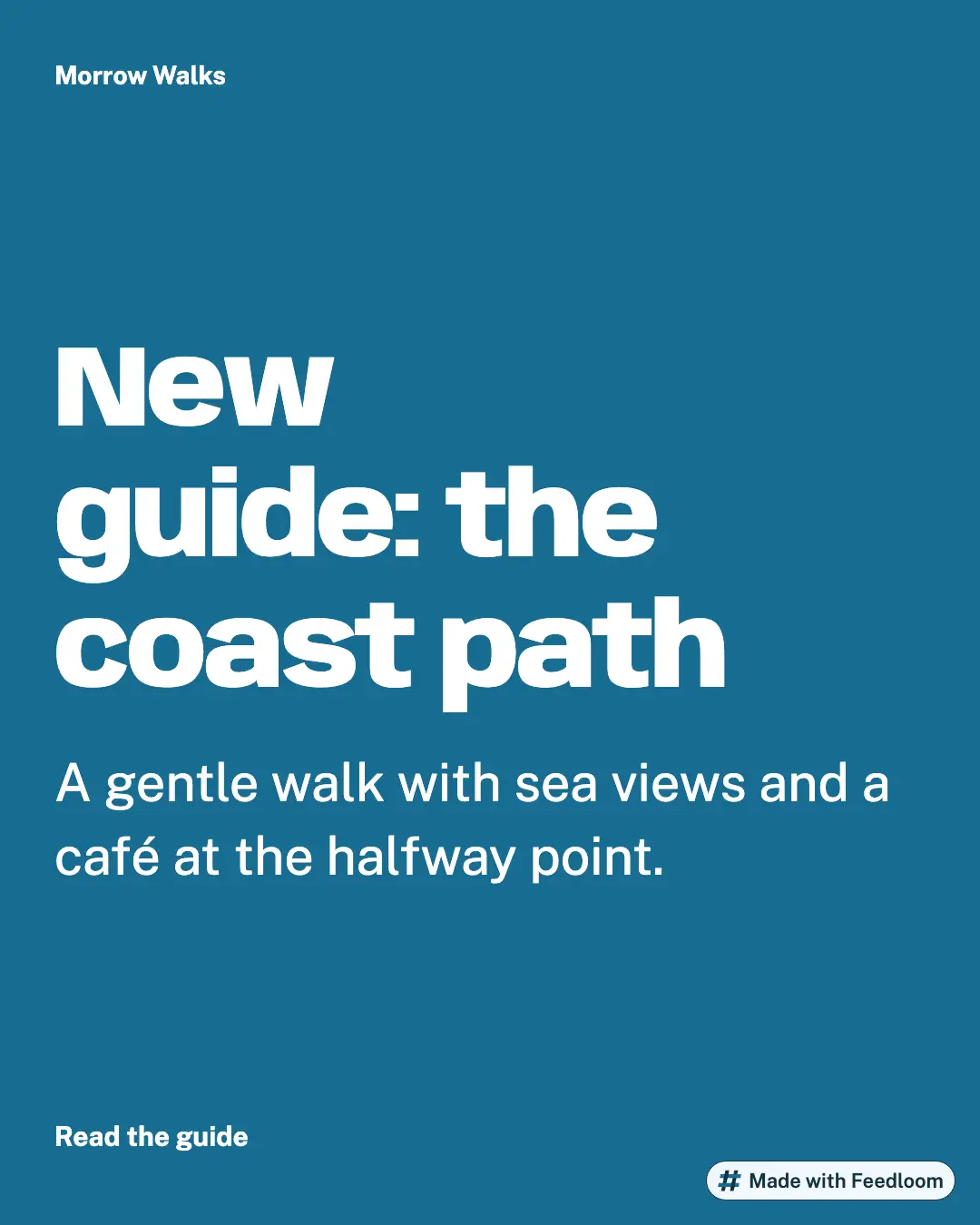 Morrow Walks (sample brand): launch announcement post, Instagram 4:5, ready to publish