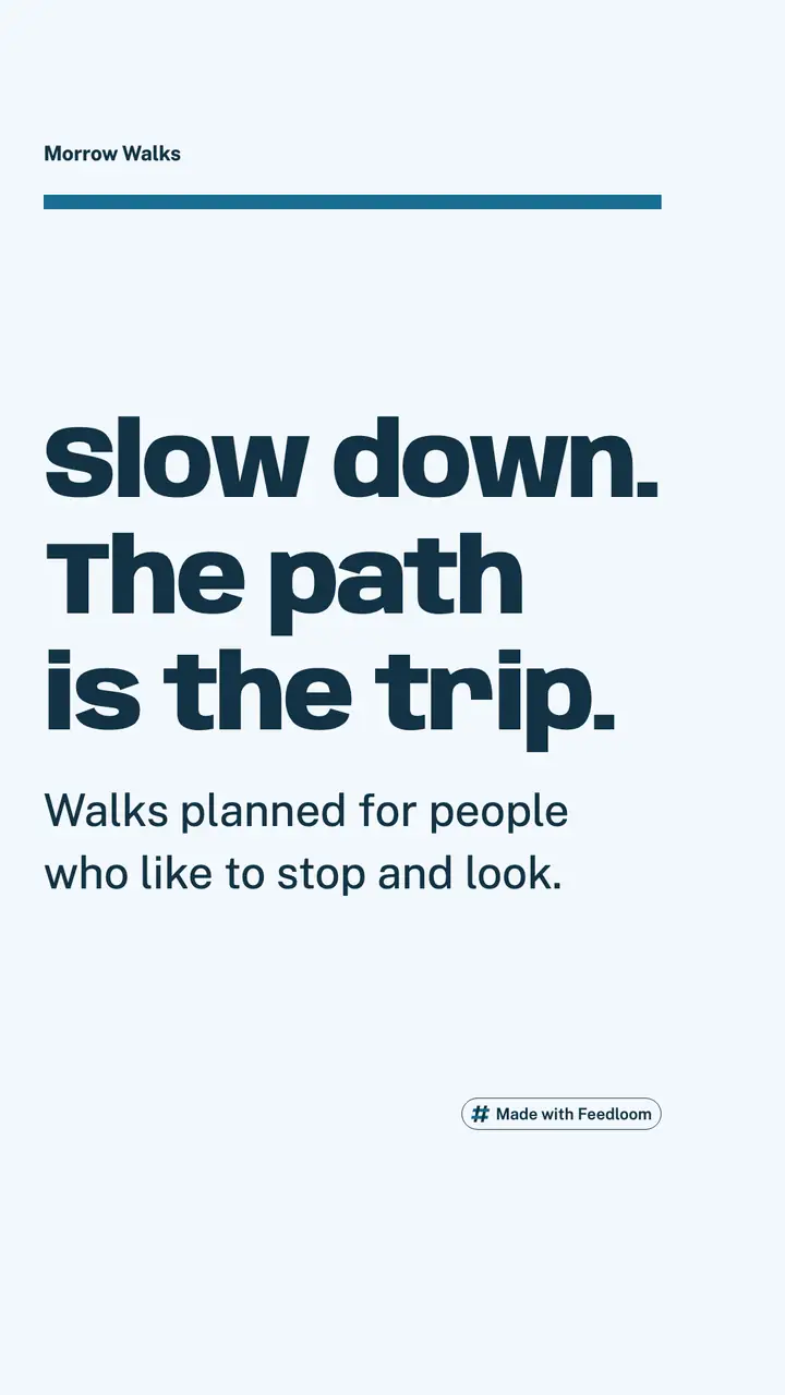 Morrow Walks (sample brand): headline post, vertical 9:16, ready to publish