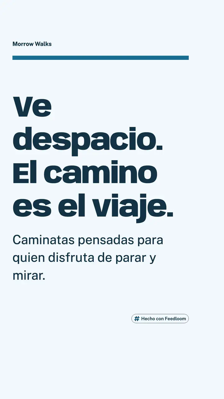 Morrow Walks (marca de ejemplo): publicación de titular, vertical 9:16, lista para publicar