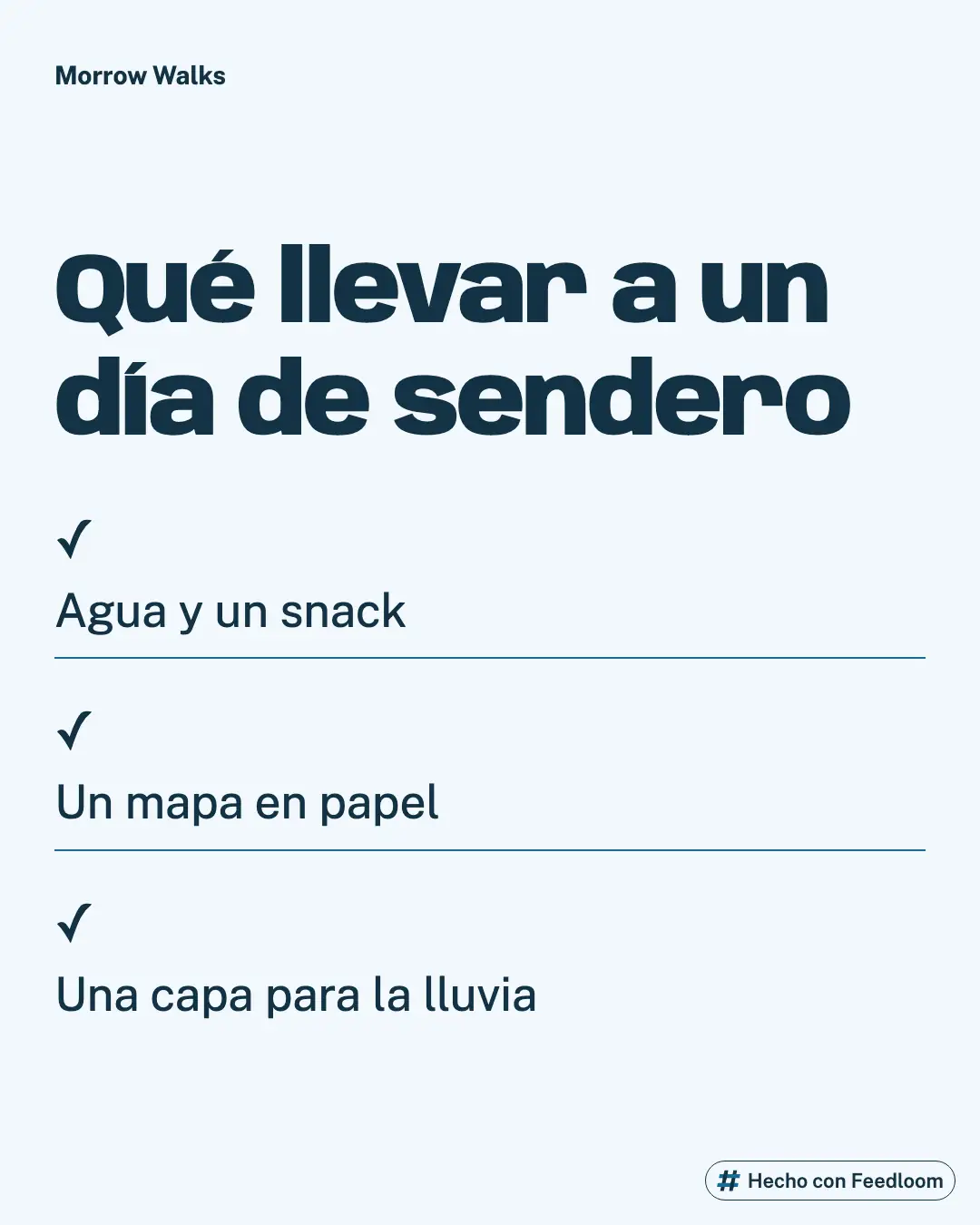 Morrow Walks (marca de ejemplo): publicación de lista, Instagram 4:5, lista para publicar