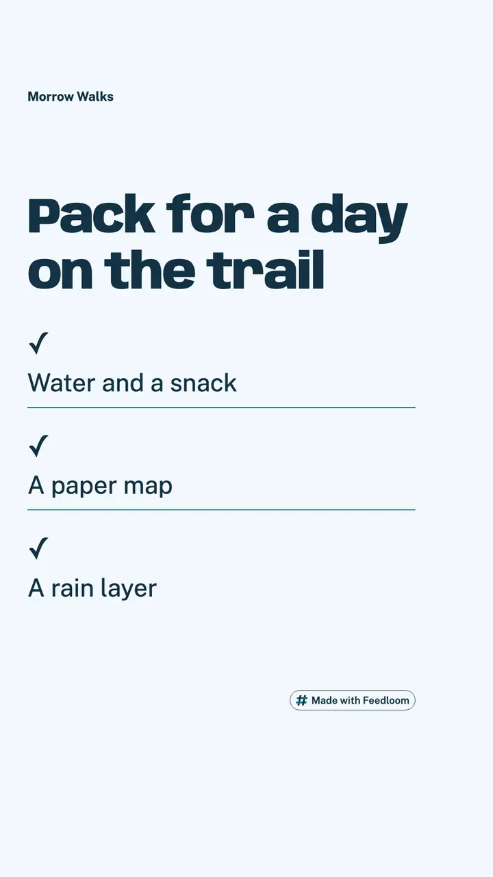 Morrow Walks (sample brand): list post, vertical 9:16, ready to publish