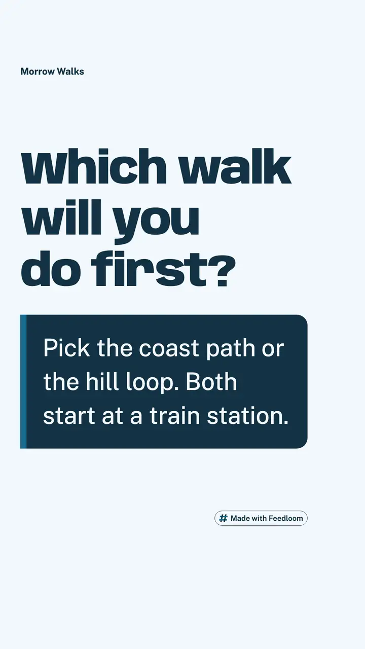Morrow Walks (sample brand): question post, vertical 9:16, ready to publish