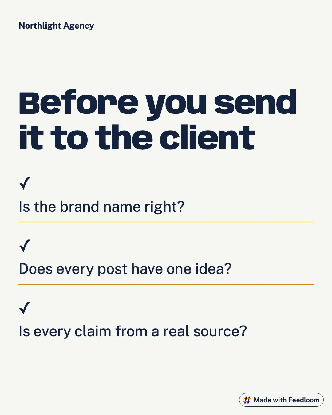 Northlight Agency (sample brand): list post, Instagram 4:5, ready to publish