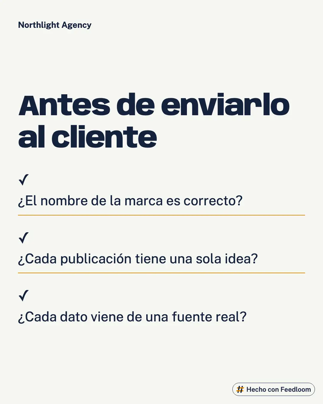 Northlight Agency (marca de ejemplo): publicación de lista, Instagram 4:5, lista para publicar