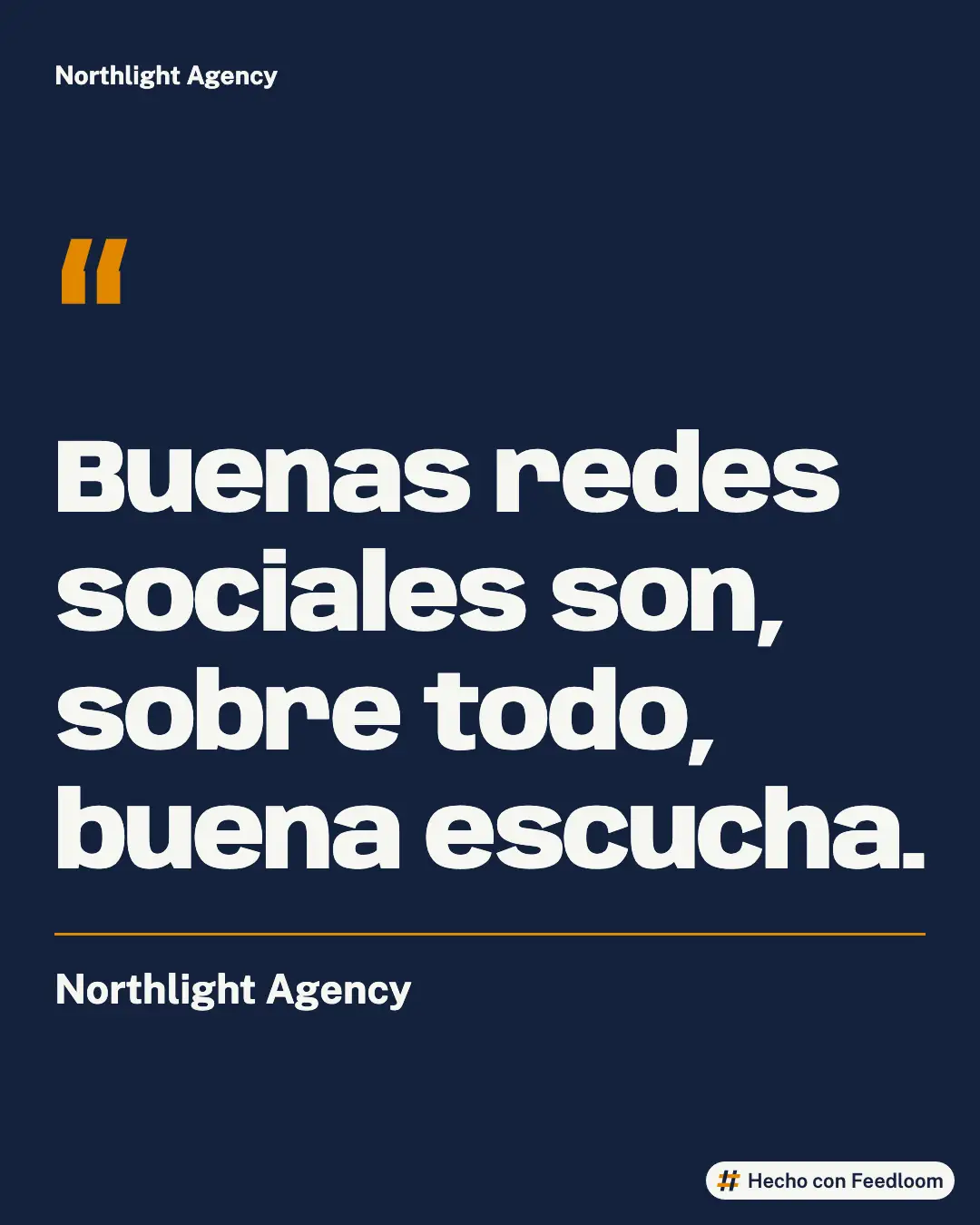 Northlight Agency (marca de ejemplo): publicación de cita, Instagram 4:5, lista para publicar