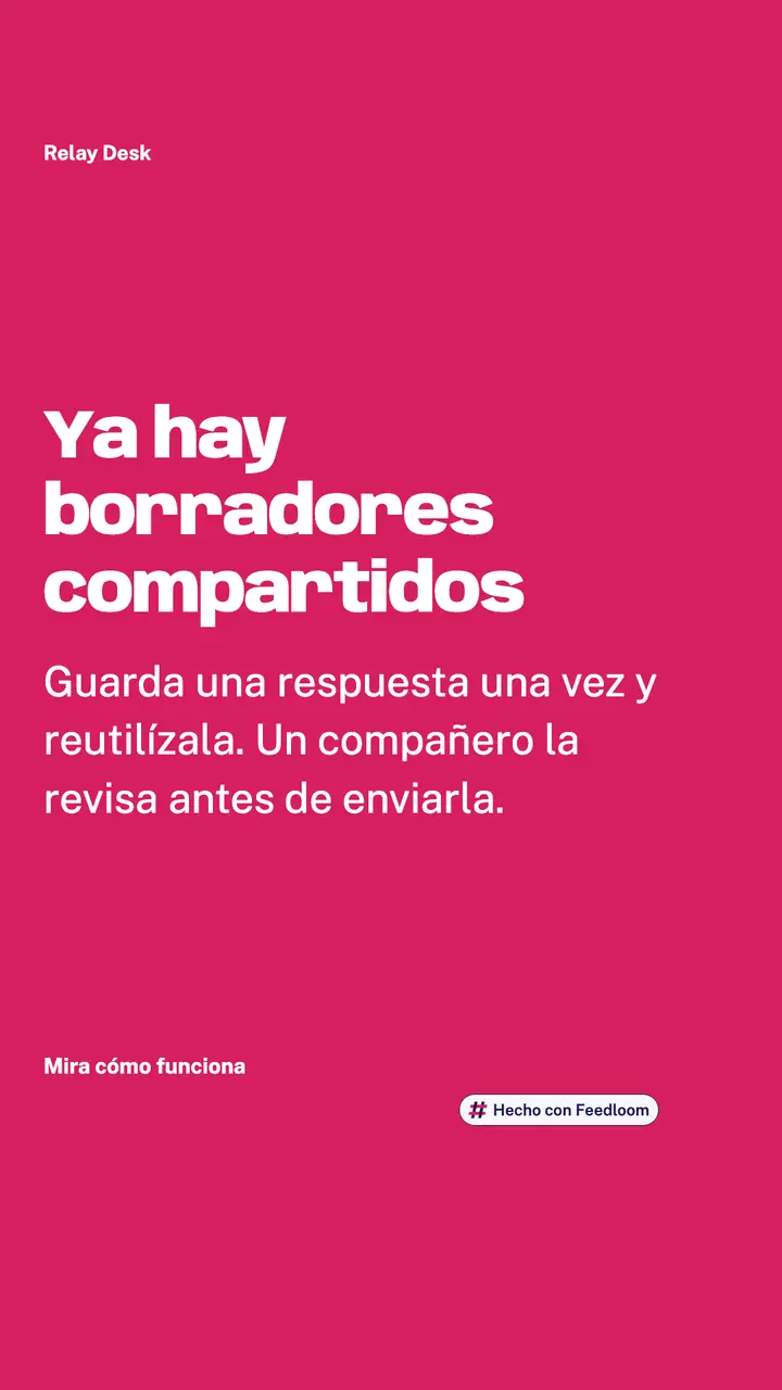 Relay Desk (marca de ejemplo): publicación de anuncio de lanzamiento, vertical 9:16, lista para publicar