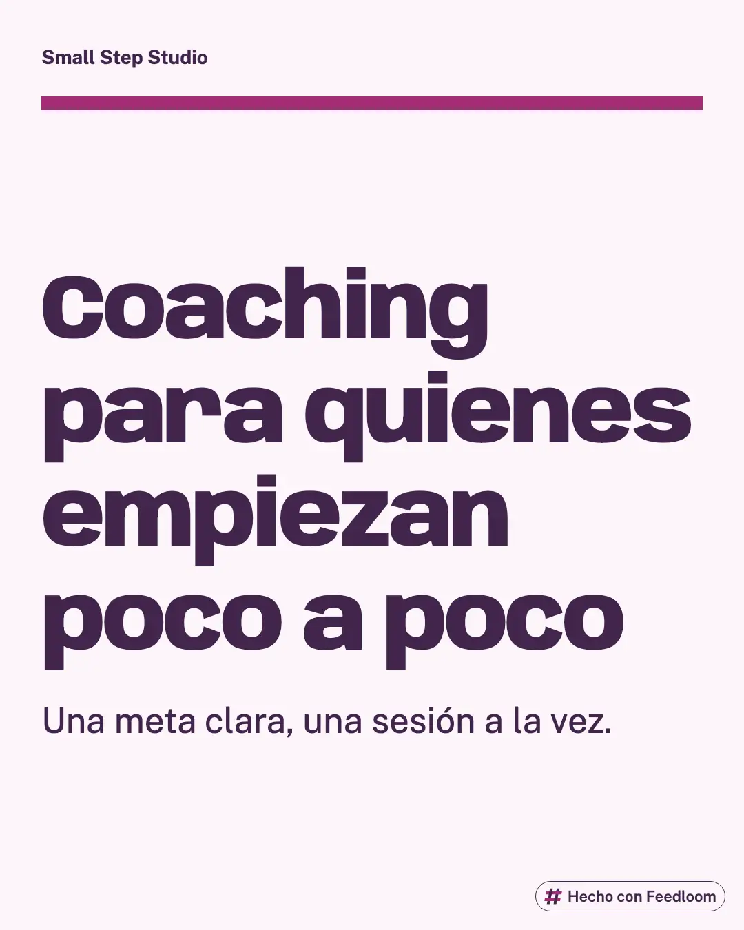 Small Step Studio (marca de ejemplo): publicación de titular, Instagram 4:5, lista para publicar