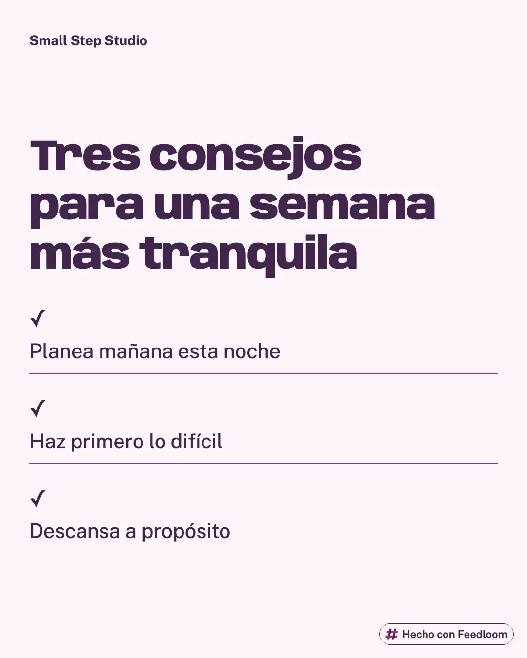 Small Step Studio (marca de ejemplo): publicación de lista, Instagram 4:5, lista para publicar