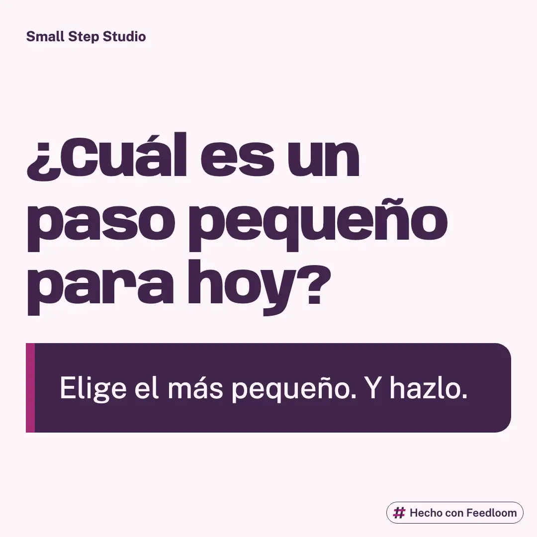 Small Step Studio (marca de ejemplo): publicación de pregunta, cuadrado 1:1, lista para publicar
