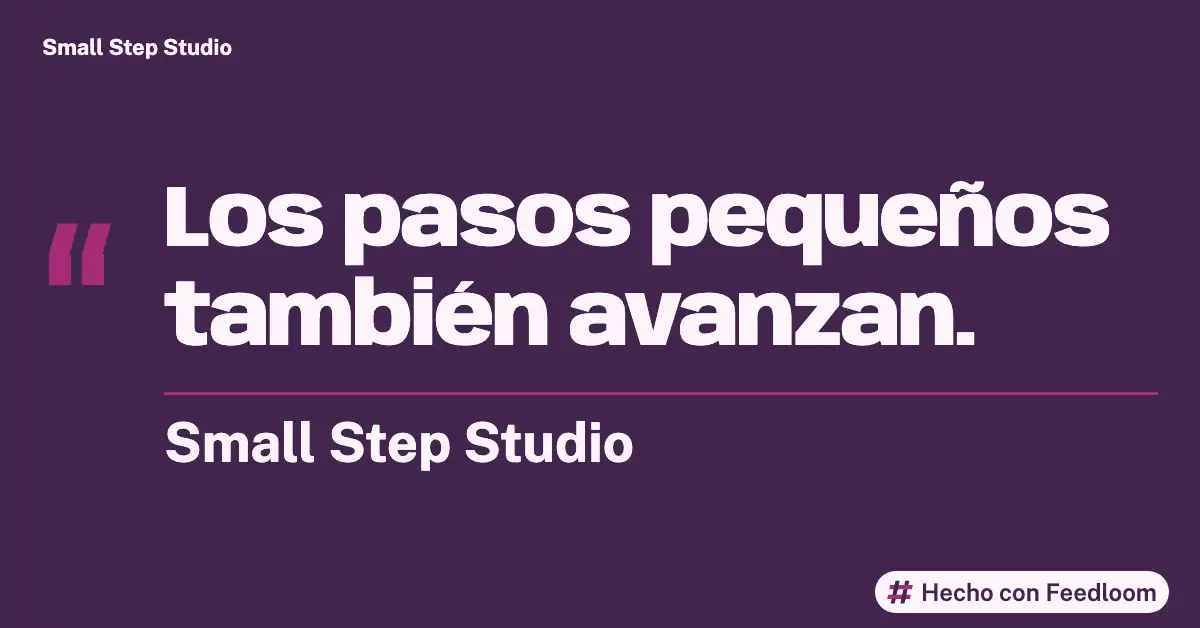 Small Step Studio (marca de ejemplo): publicación de cita, LinkedIn horizontal, lista para publicar