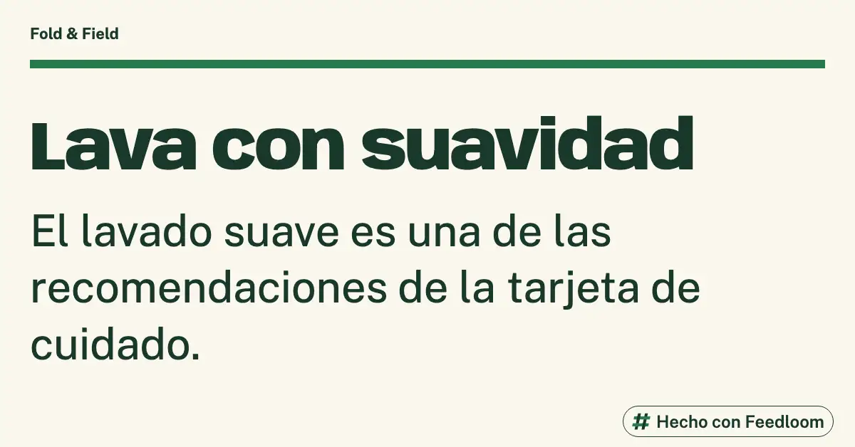 Texto que destaca el lavado suave como recomendación de cuidado para las servilletas de algodón.