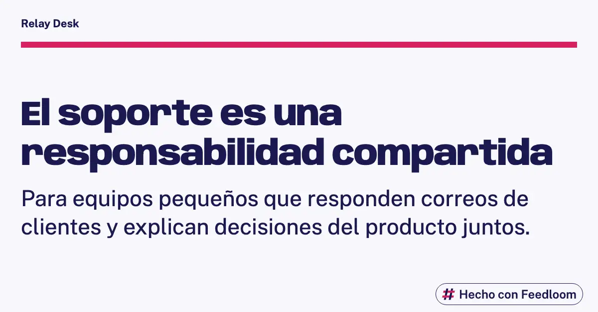 Publicación de texto sobre fundadores y equipos pequeños que comparten respuestas y explicaciones del producto.