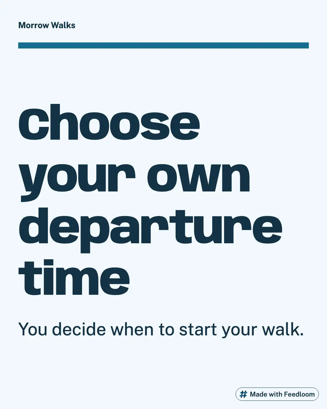 Text highlighting that guests choose their own departure time.