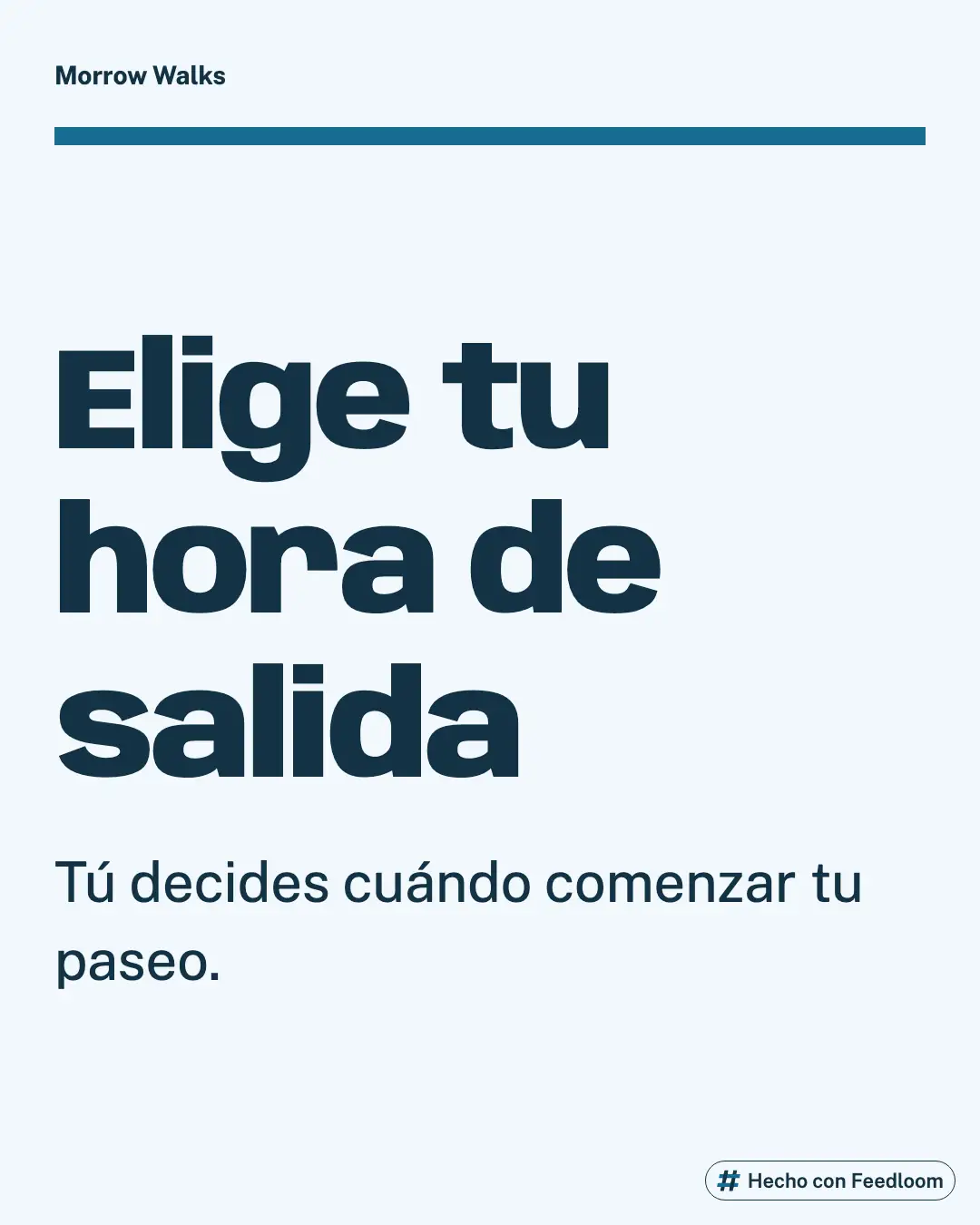 Texto que destaca que cada visitante elige su hora de salida.
